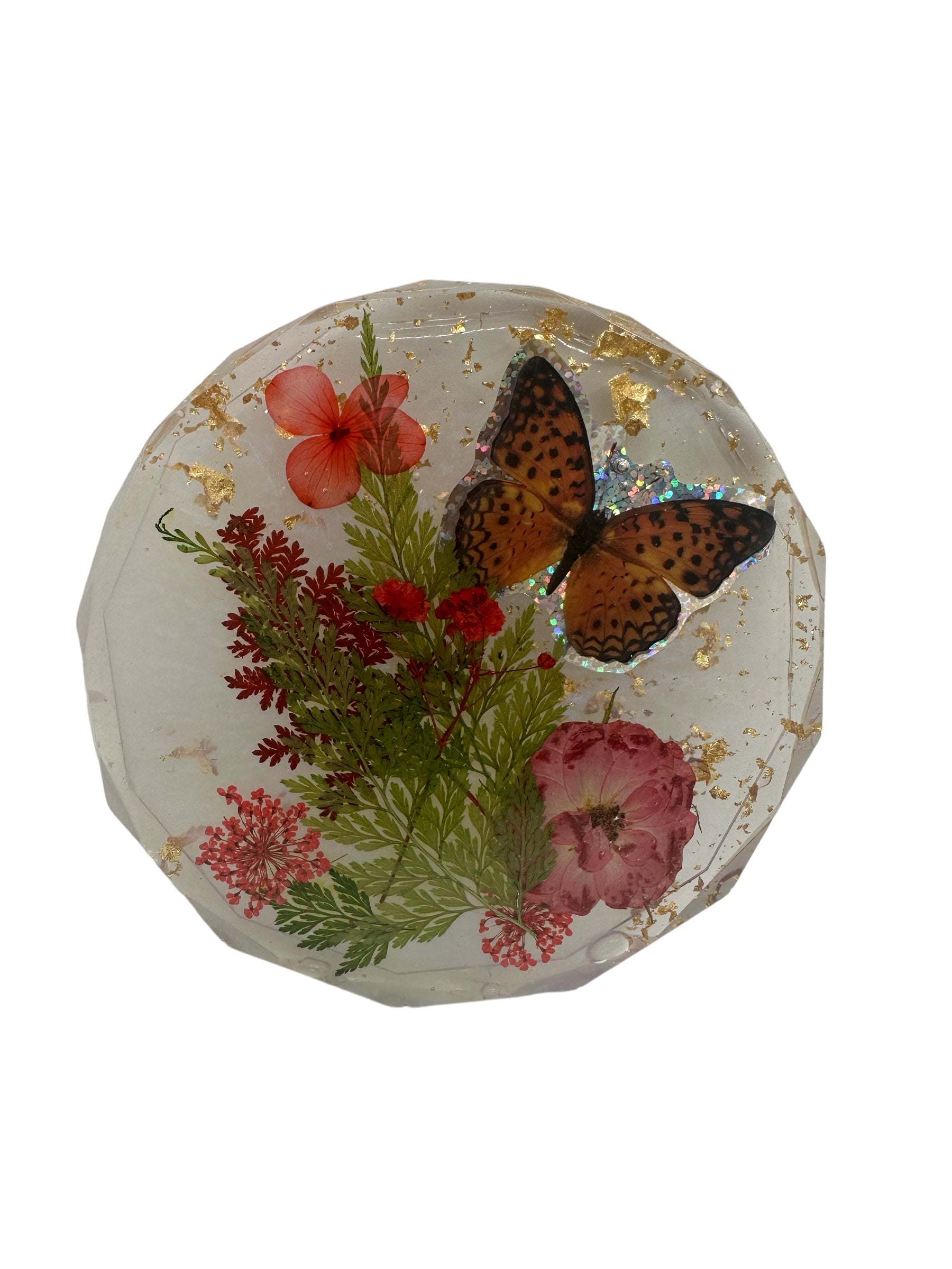 Butterfly Coasters Florals Butterflies Handmade Epoxy Resin Coaster Set