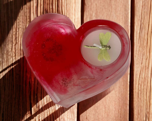 Fairy Wishes Handmade Epoxy Resin Tealight Holder with Dried Dandelion