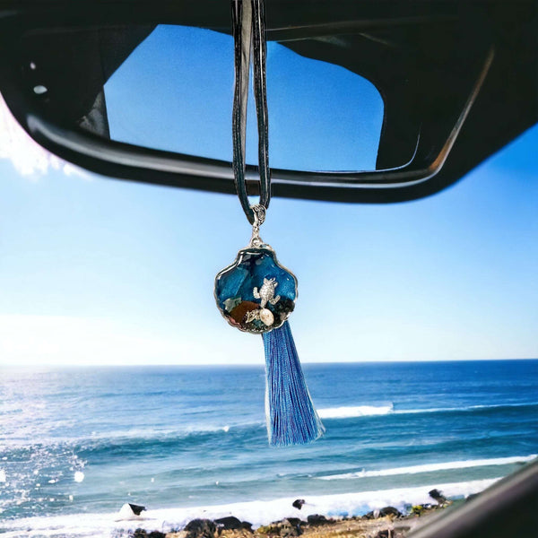 Seashell Car Charm - Ocean Car Accessory and Gift for Nature Lovers