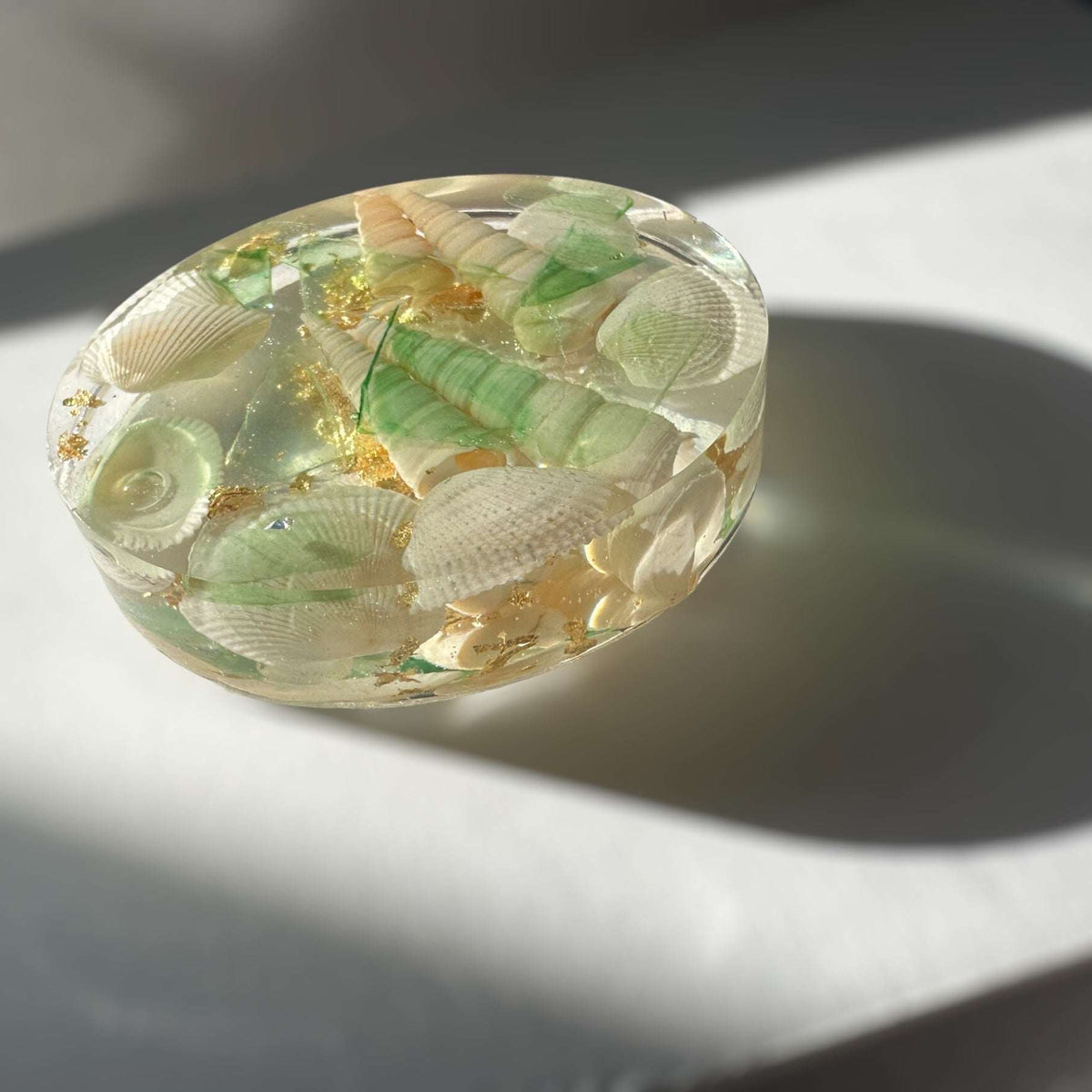 Seaside Serenity Epoxy Resin Coasters - Coastal Seashell Home Decor 