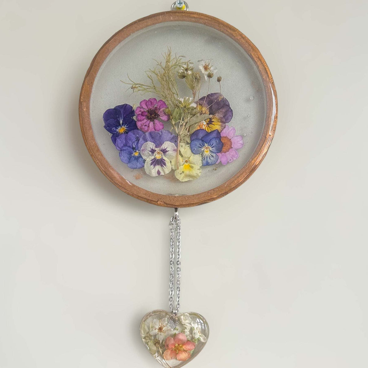 Suncatcher Pansy Wall Hanger - Floral Rustic Charm Wall Hanger 