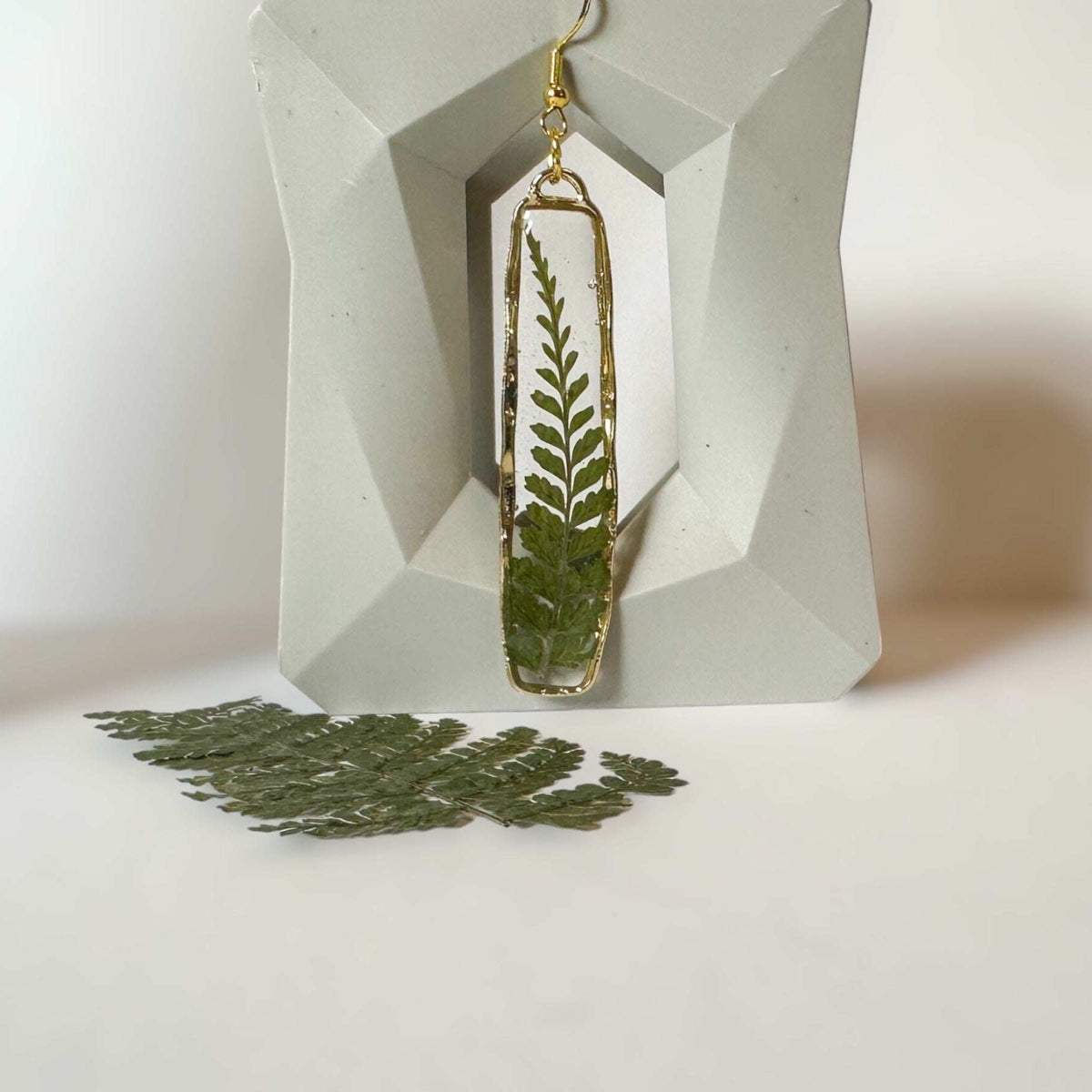 Fern Cascade Earrings - Minimalistic Meets Boho Style - Pressed Ferns