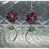 Handmade Quartz Blossom Resin Earrings - Bloom with Nature's Energy