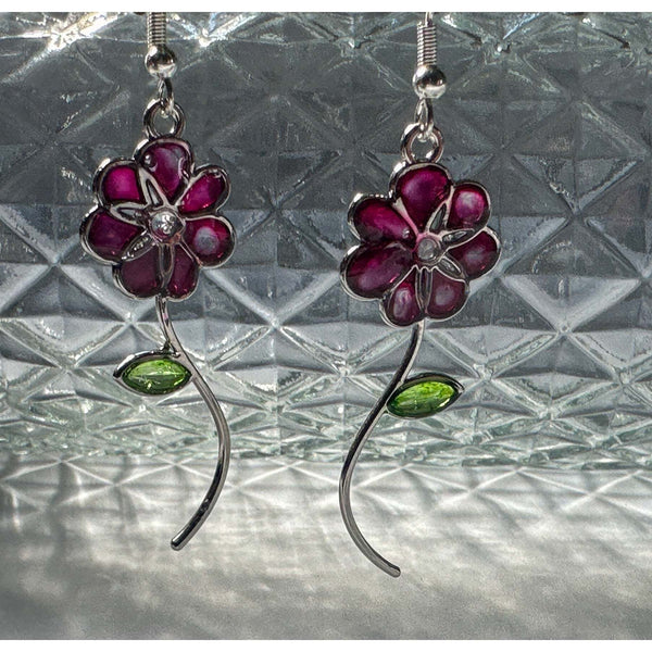 Handmade Quartz Blossom Resin Earrings - Bloom with Nature's Energy