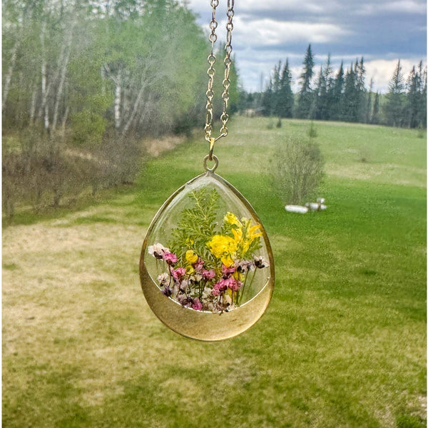 Garden Serenity - Handmade Pressed Flower Multi-Layer Resin Necklace