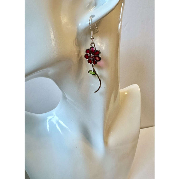 Handmade Quartz Blossom Resin Earrings - Bloom with Nature's Energy