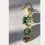Ocean Cascading Shell Earrings - Handmade 3-Tier Abalone Shells