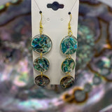 Ocean Cascading Shell Earrings - Handmade 3-Tier Abalone Shells