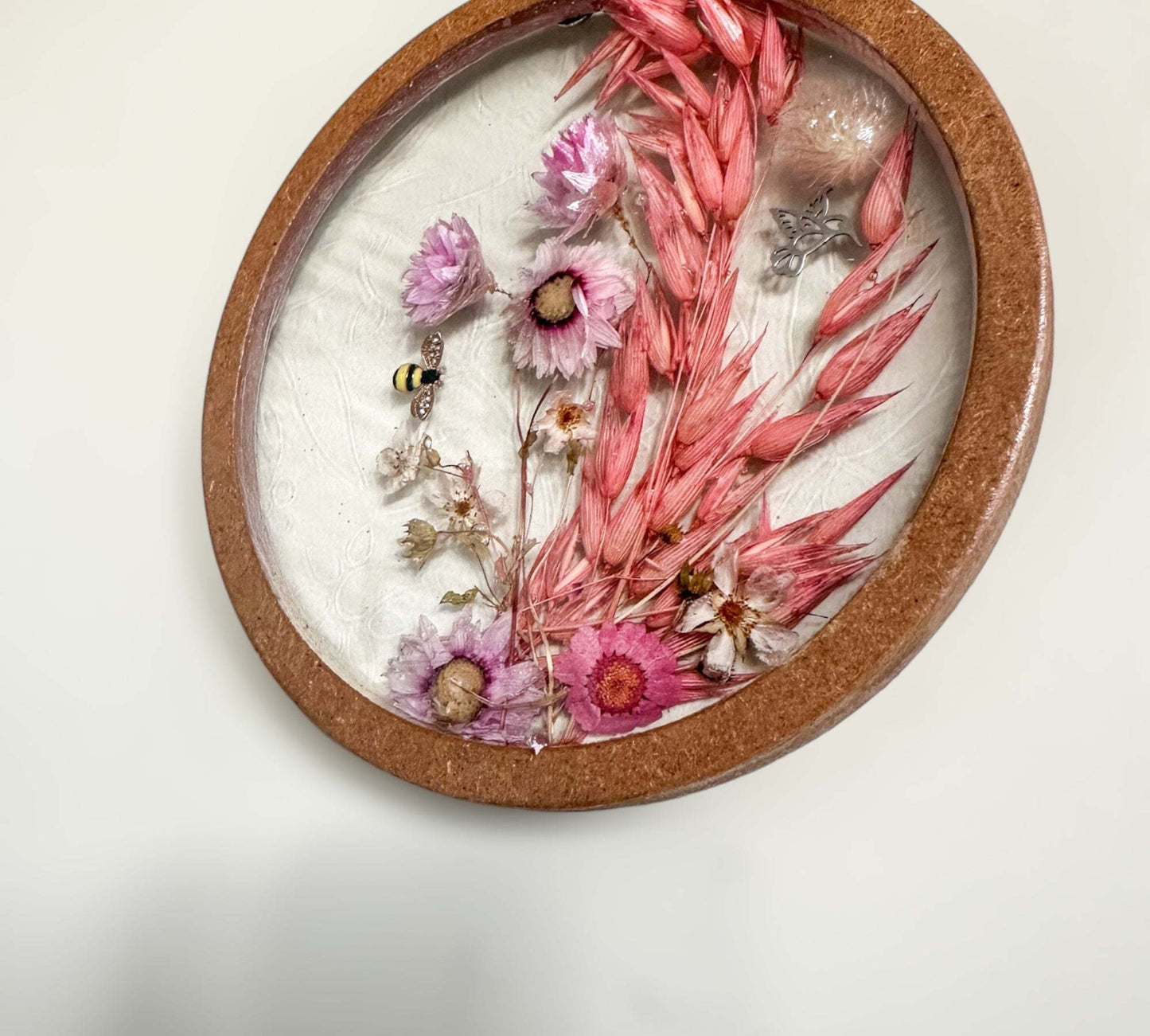 Suncatcher Wall Decor - Pretty in Pink Pressed Floral Rustic Charm