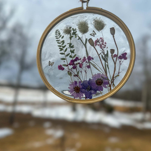 Suncatcher Wall Decor - Pressed Floral Garden Inspired Home Decor