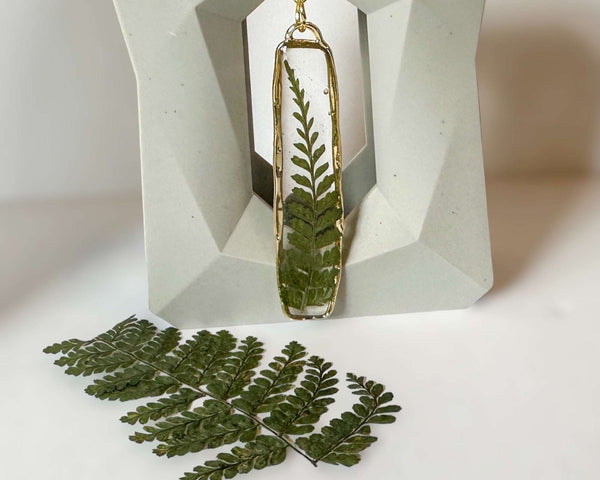 Fern Cascade Earrings - Minimalistic Meets Boho Style - Pressed Ferns