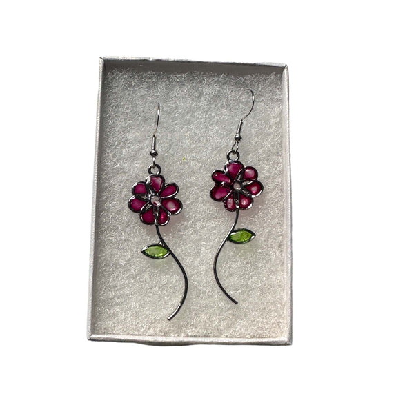 Handmade Quartz Blossom Resin Earrings - Bloom with Nature's Energy
