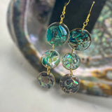 Ocean Cascading Shell Earrings - Handmade 3-Tier Abalone Shells