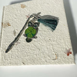 Bookmark - Lucky Owl Four Leaf pressed Clover Bookmark