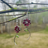 Handmade Quartz Blossom Resin Earrings - Bloom with Nature's Energy