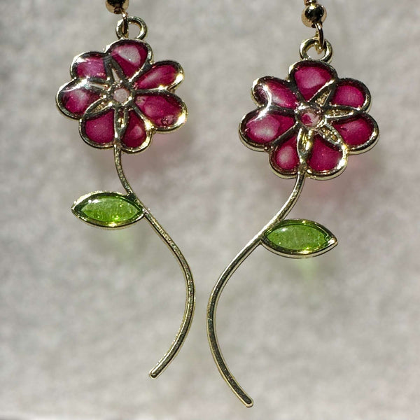 Handmade Quartz Blossom Resin Earrings - Bloom with Nature's Energy