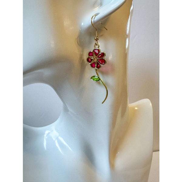 Handmade Quartz Blossom Resin Earrings - Bloom with Nature's Energy