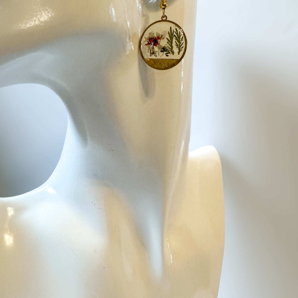 Nature's Sunset Garden Earrings - Handmaded Real Pressed Flowers