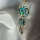 Ocean Cascading Shell Earrings - Handmade 3-Tier Abalone Shells