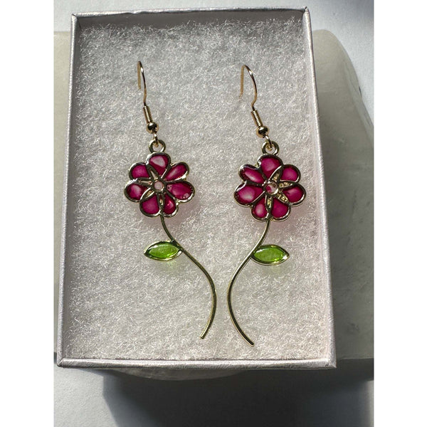 Handmade Quartz Blossom Resin Earrings - Bloom with Nature's Energy