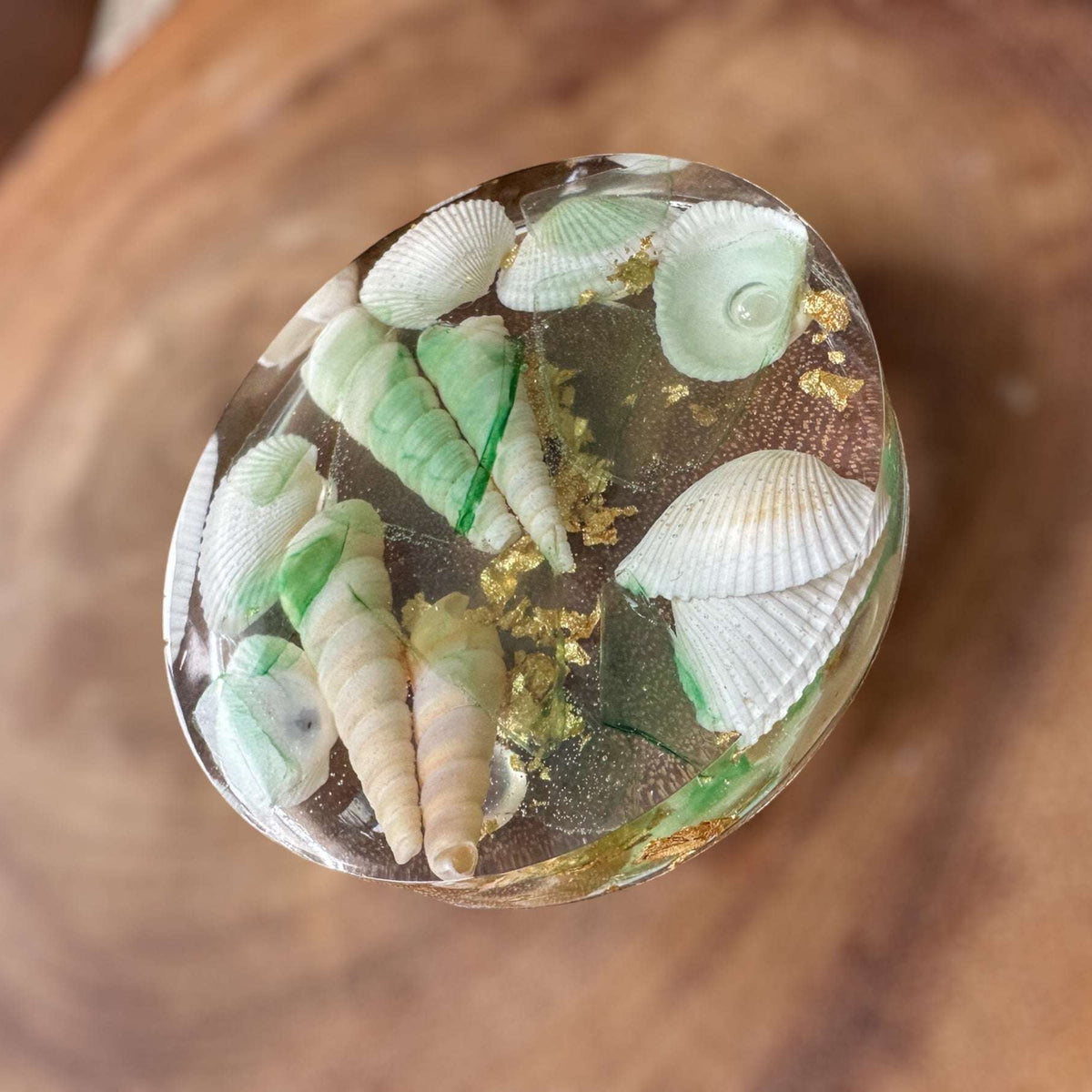 Seaside Serenity Epoxy Resin Coasters - Coastal Seashell Home Decor 