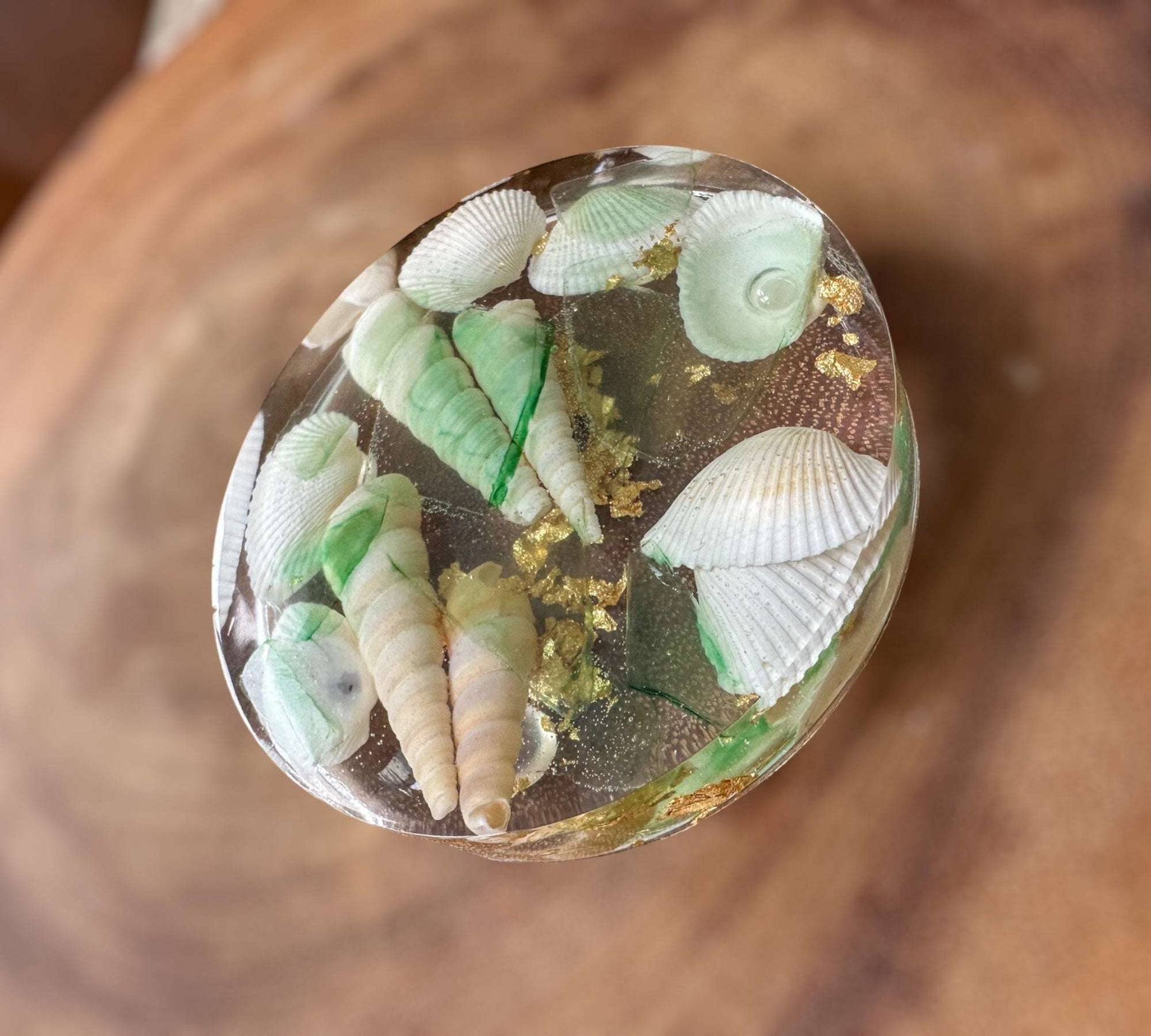 Seaside Serenity Epoxy Resin Coasters - Coastal Seashell Home Decor 