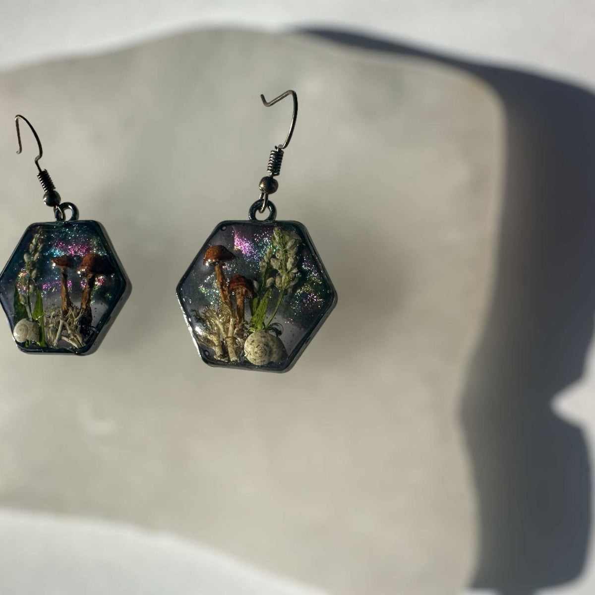 Mushroom Magic in the Forest: Whimsical Botanical Earring Set 