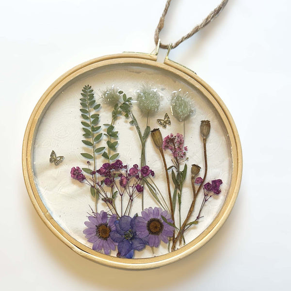 Suncatcher Wall Decor - Pressed Floral Garden Inspired Home Decor