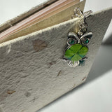 Bookmark - Lucky Owl Four Leaf pressed Clover Bookmark