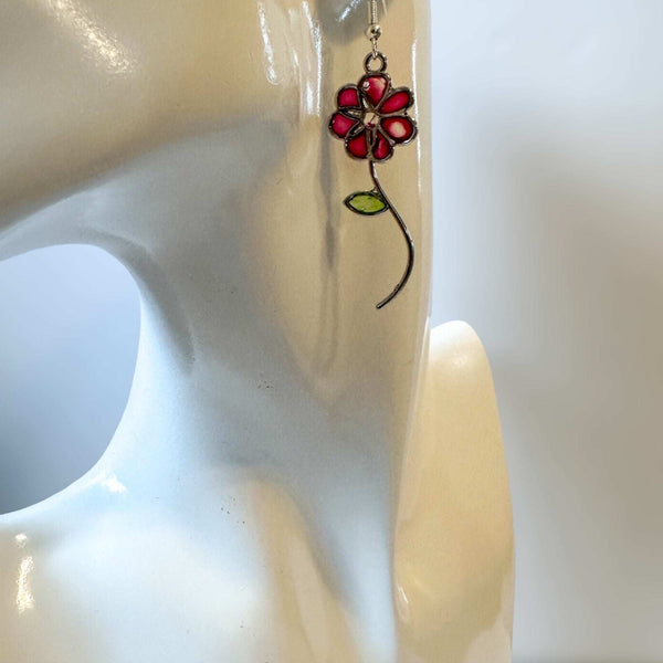 Handmade Quartz Blossom Resin Earrings - Bloom with Nature's Energy
