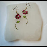 Handmade Quartz Blossom Resin Earrings - Bloom with Nature's Energy