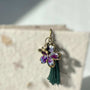 Bookmark - Flower Petal Bookmark with Hummingbird Charms