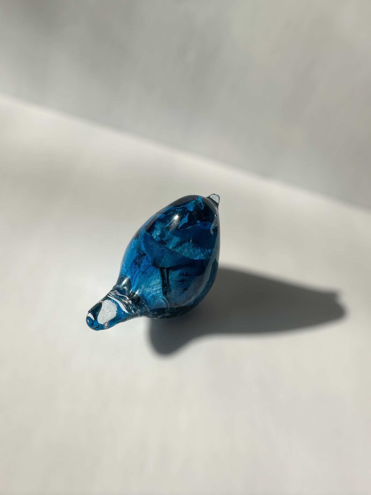 Blue Rose Resin Bird: Unique Nature-Inspired Handmade Sculpture