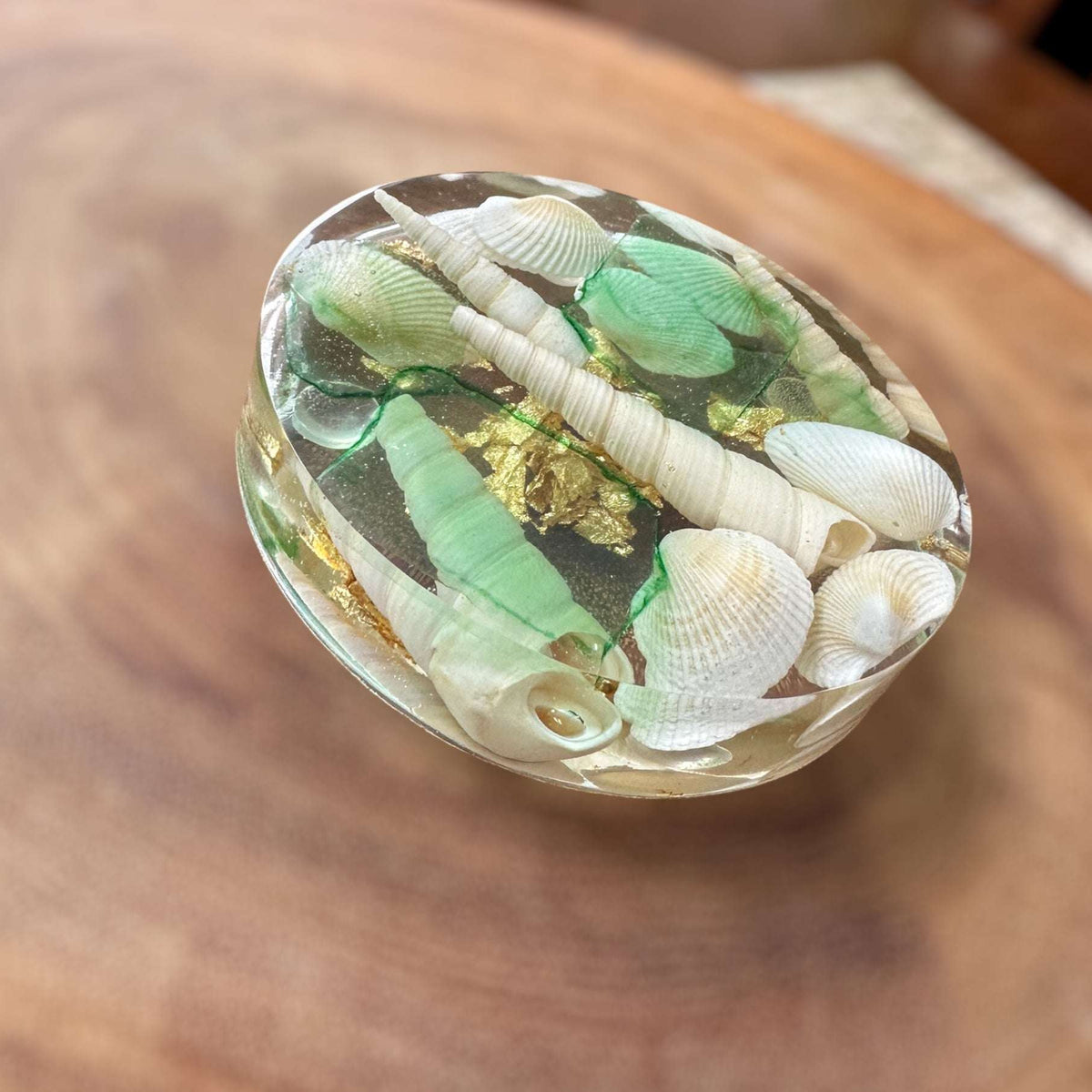 Seaside Serenity Epoxy Resin Coasters - Coastal Seashell Home Decor 