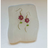 Handmade Quartz Blossom Resin Earrings - Bloom with Nature's Energy