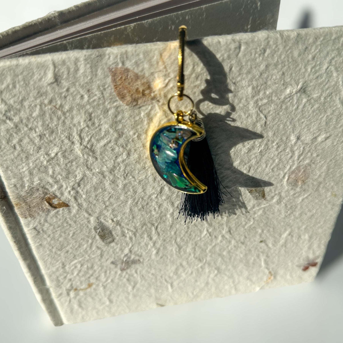 Bookmark - Moon Themed Celestial Elegance with Real Mother of Pearl