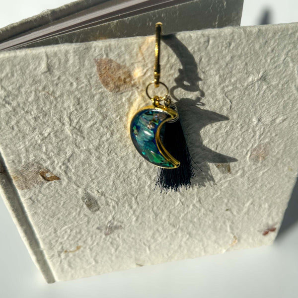 Bookmark - Moon Themed Celestial Elegance with Real Mother of Pearl