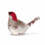 Dandelion resin bird decor with preserved seeds and red glitter detailing