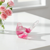 Lovebird Sparkle Figurines - Pink Heart Resin Bird - Handmade Charm