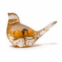 Golden Meadow Bloom Resin Bird - Handmade Botanical Home Decor