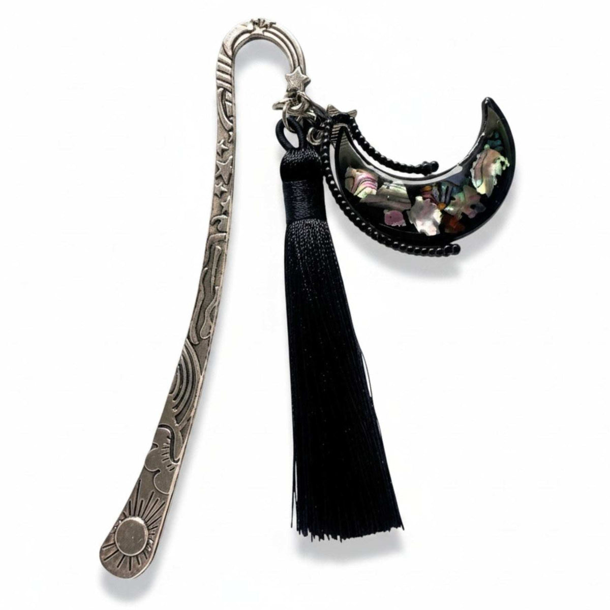 Aurora Moon Spinner Charm - Two Sided Northern Lights Keychain