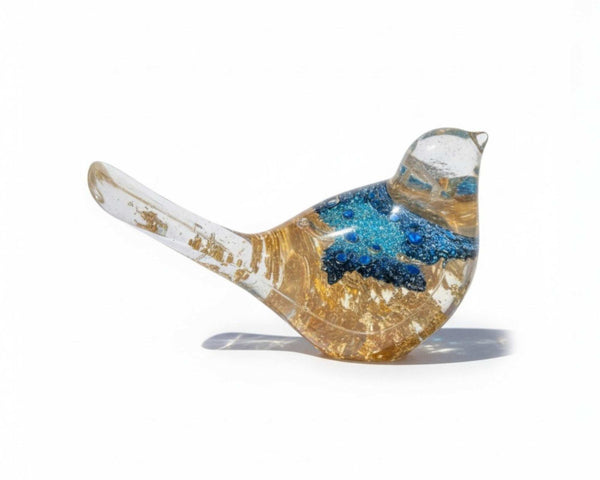 Maple Leaf Crystal Songbirds: Handmade Resin Art Rhinestone Bird Decor