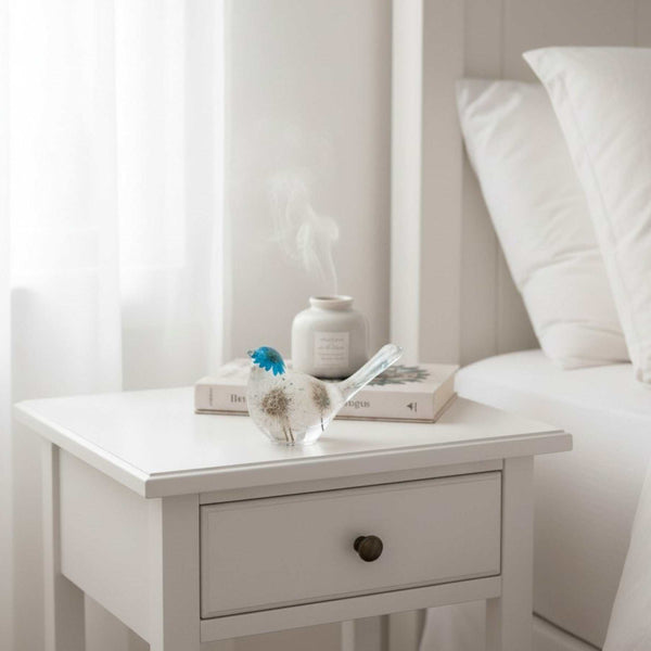 Blue Petal Dreams - Blue Dandelion Resin Bird