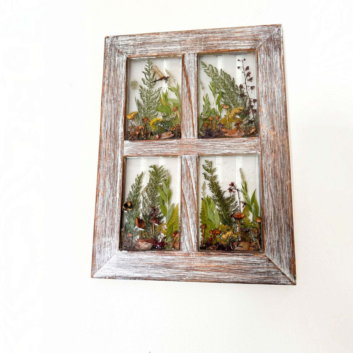 Handmade boreal forest window art foraged and poured in Cold Lake, Alberta