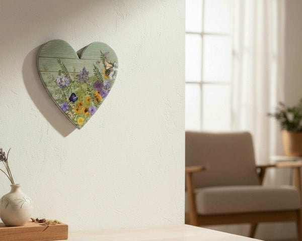Heart of the Forest Sage Green Wood Art |Handmade Butterfly Decor