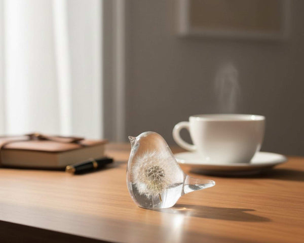 Dandelion Birds Whisper Wish - Handmade Dandelion Resin Bird