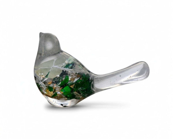 Lucky Four Leaf Clover Bird: Handmade Resin Bird with Four Leaf Clover