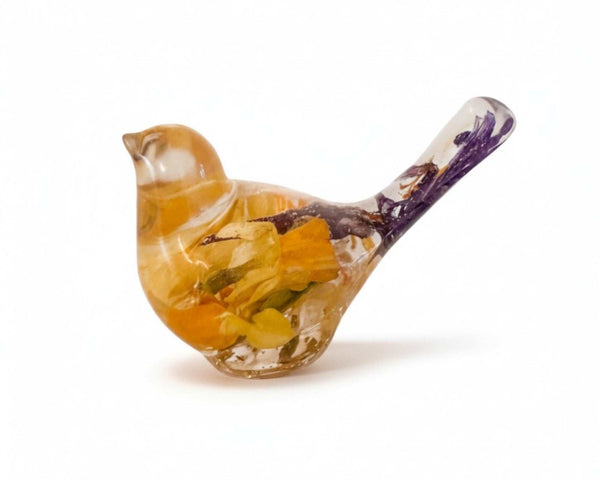 Springs First Songbird - Handmade Daffodil & Crocus Resin Bird