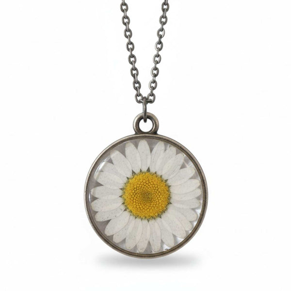 Daisy Timeless Pendant – Real Pressed Flower in Minimalist Resin Charm