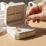 Pink Butterfly & Boreal Spring Bloom Handmade Hexagon Earrings